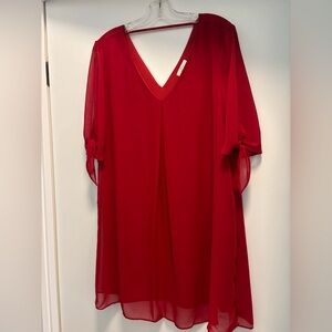 Soprano Red Sheer Dress